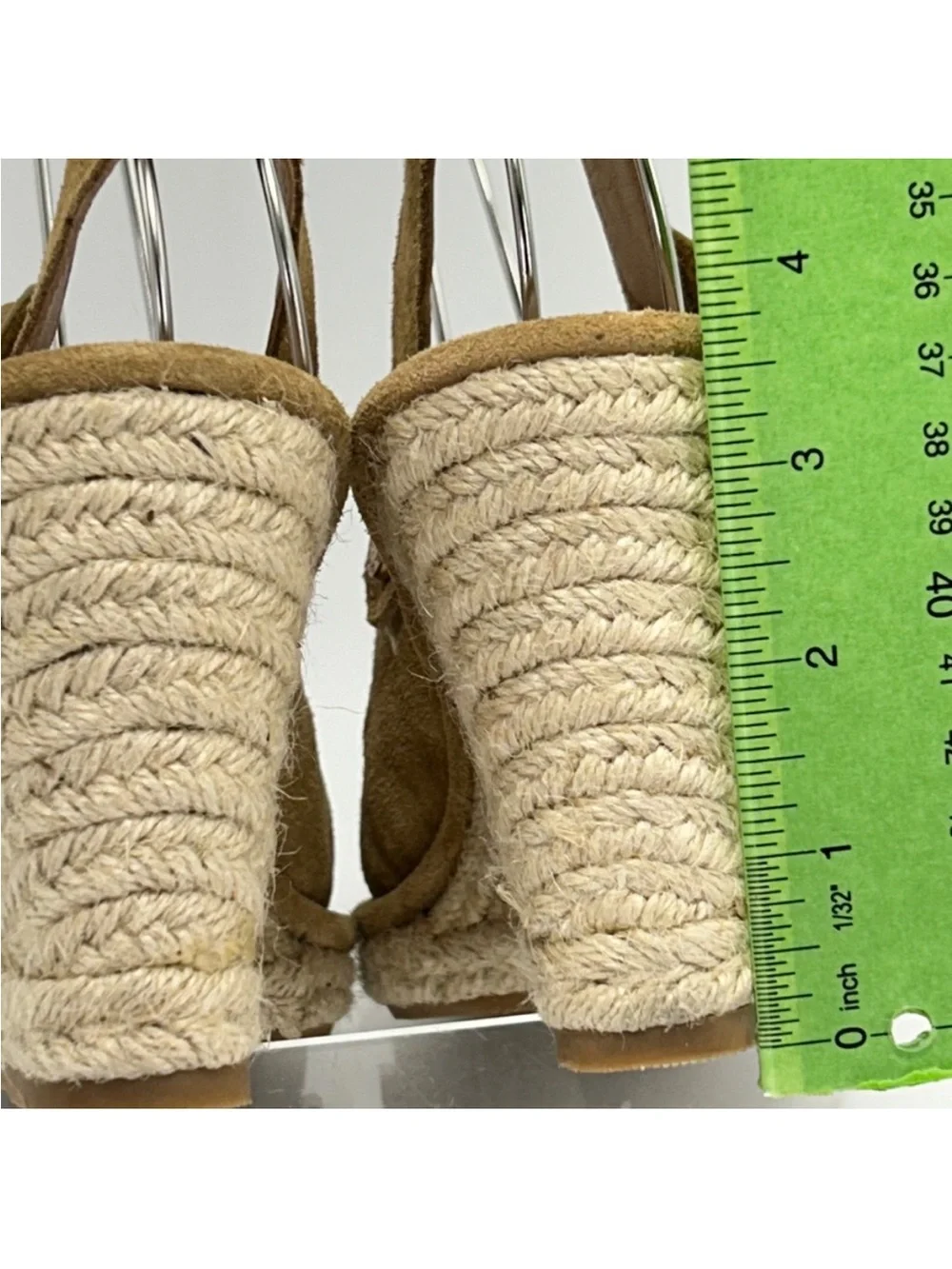 Veronica Beard Seki Tan Suede Espadrille Wedge Slingback Sandals Size 8M
